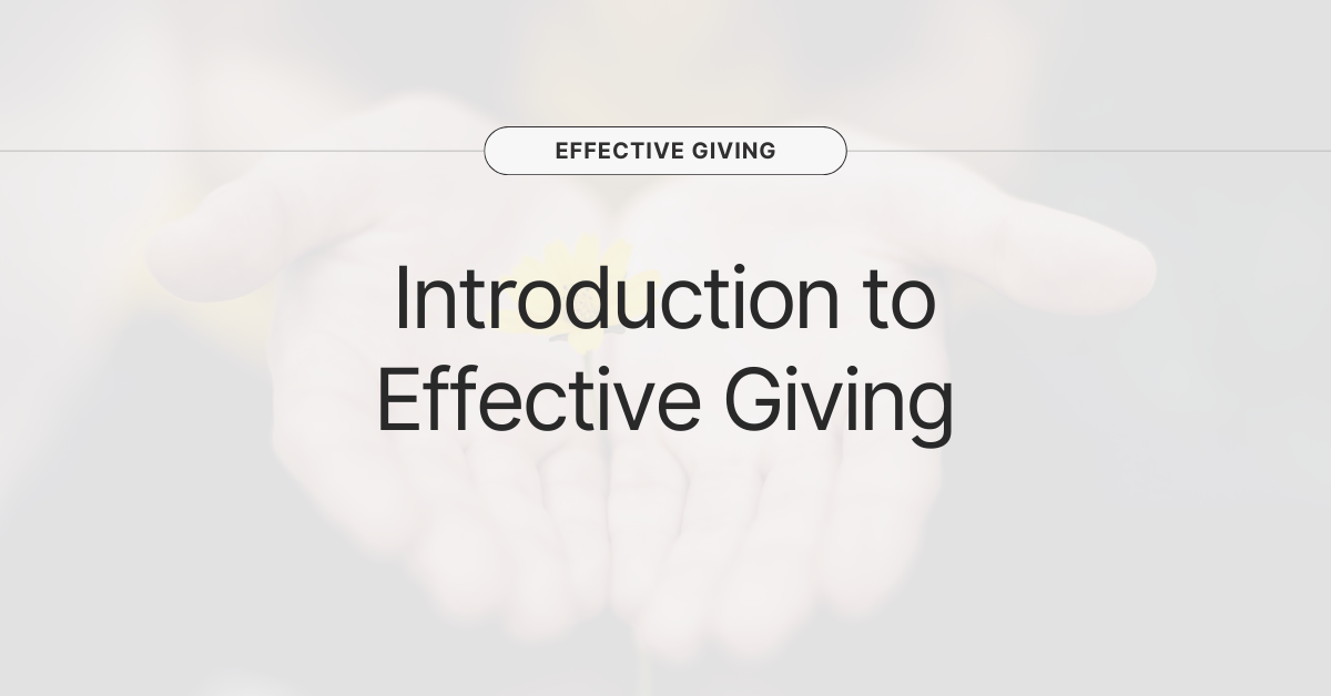 Introduction to Effective Giving for freelancers